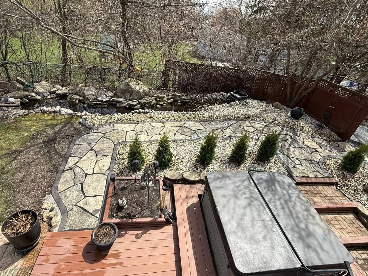 flagstone walkway stone bed