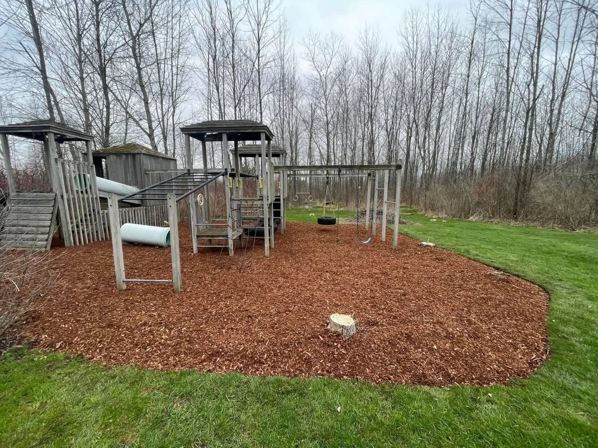 laid mulch on a playground